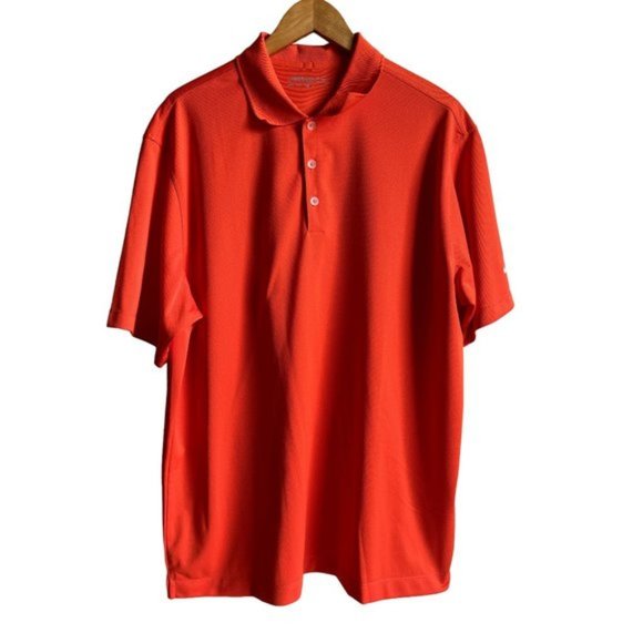 Nike Golf Orange Dri-Fit XL Polo Performance Knit Athletic Shirt - Picture 1 of 6